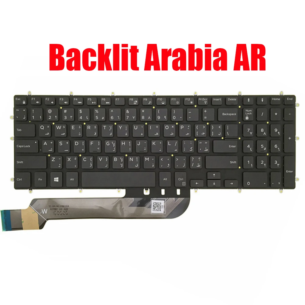 

Backlit Arabia AR Keyboard For DELL For Vostro 3580 3581 3582 3583 3584 3590 3591 5568 7570 7580 For Latitude 3500 3590 New