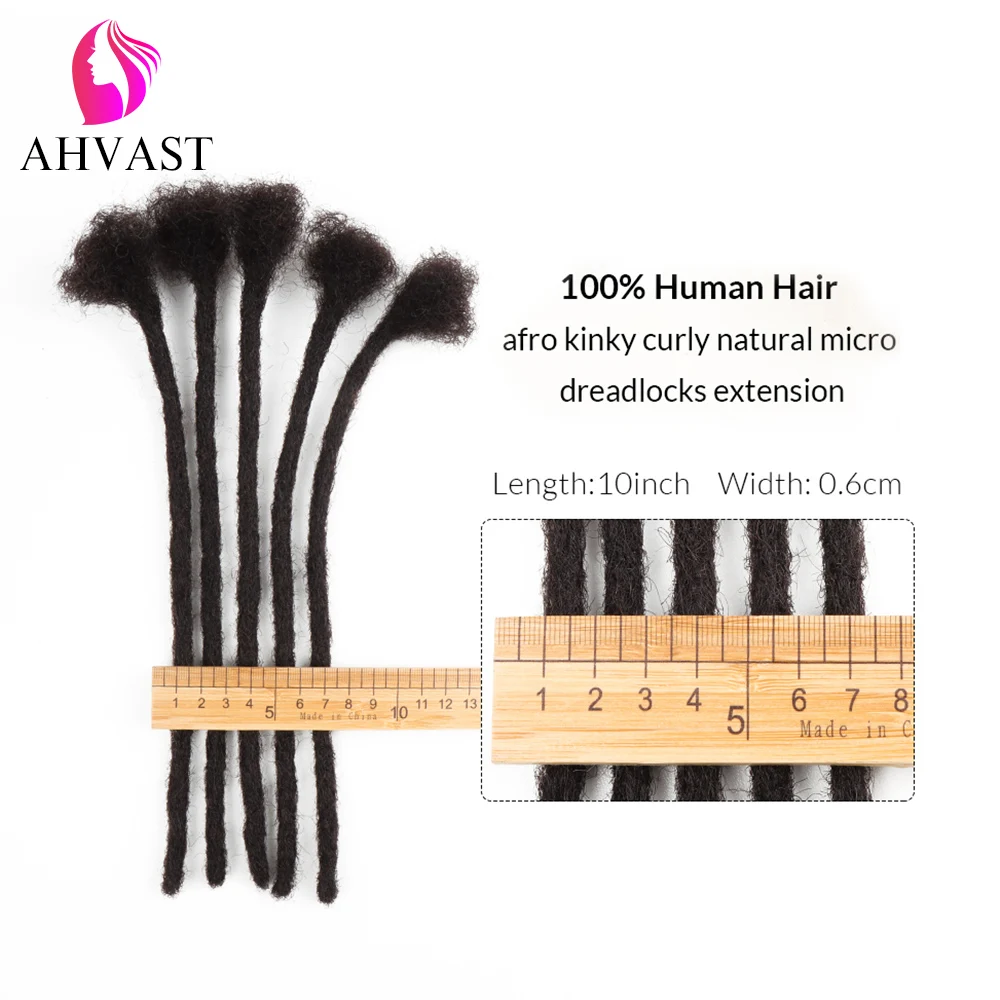 AHVAST 120 Strands Natural black Dreadlock 100% Human Hair Extension Loc Bulk Dread Lock  Human Hair Rastas Cabello Humano