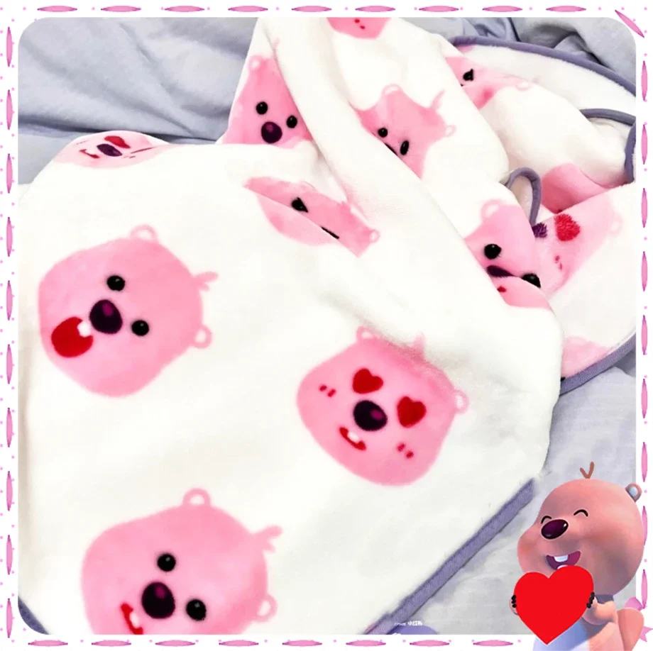 

Loopy Flannel Blanket Kawaii Cute Office Car Home Soft Comfortable Trendy Cartoon Stylish Warming Rooms Lovely Girls Kids Gifts