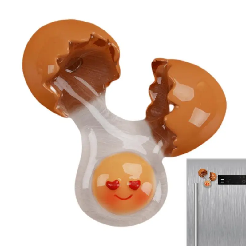

Magnet For Fridge Creative Egg-Shaped Resin Fridge Magnets Creative Fried Eggs Magnetic Fridge Decoration For Kitchen House