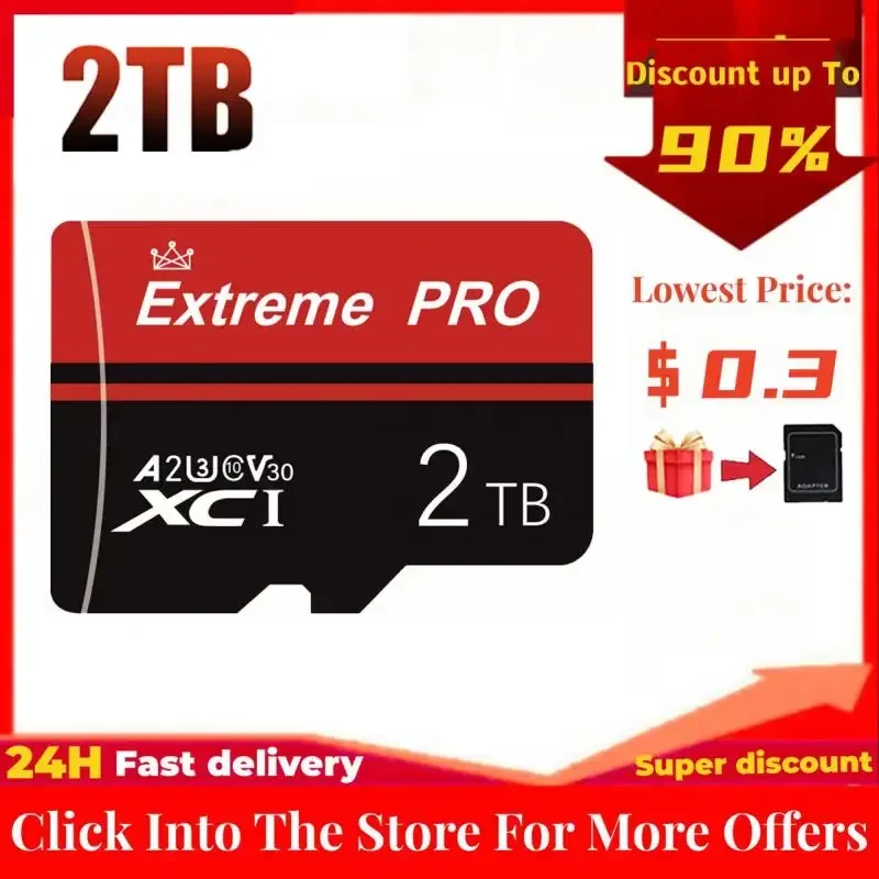 Ultra Micro Tf Sd Card 128/256/512Gb/1Tb/2Tb Micro Card Sd/Tf Flash Card Scheda Di Memoria Ad Alta Velocità Flash Tf Card Spedizione Gratuita