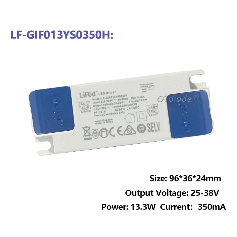 Alimentatore LED Driver Lifud LF-GIRxxxYM - Trasformatore 25-42V, Corrente 200-1500mA, Per Luci LED A Incasso E Applicazioni Interne