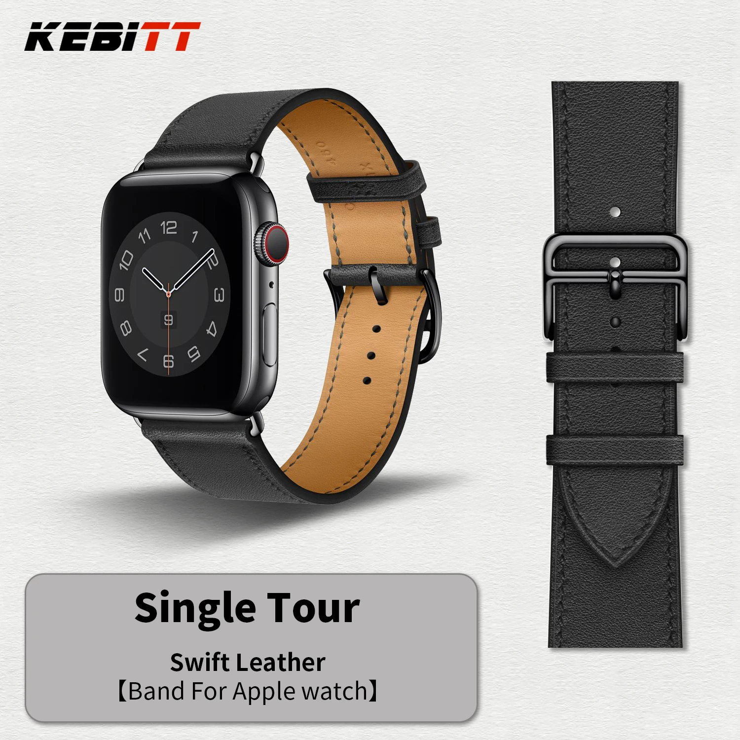 Kebitt Genuine Leather Apple Watch Strap - Elegantly Crafted Watchband