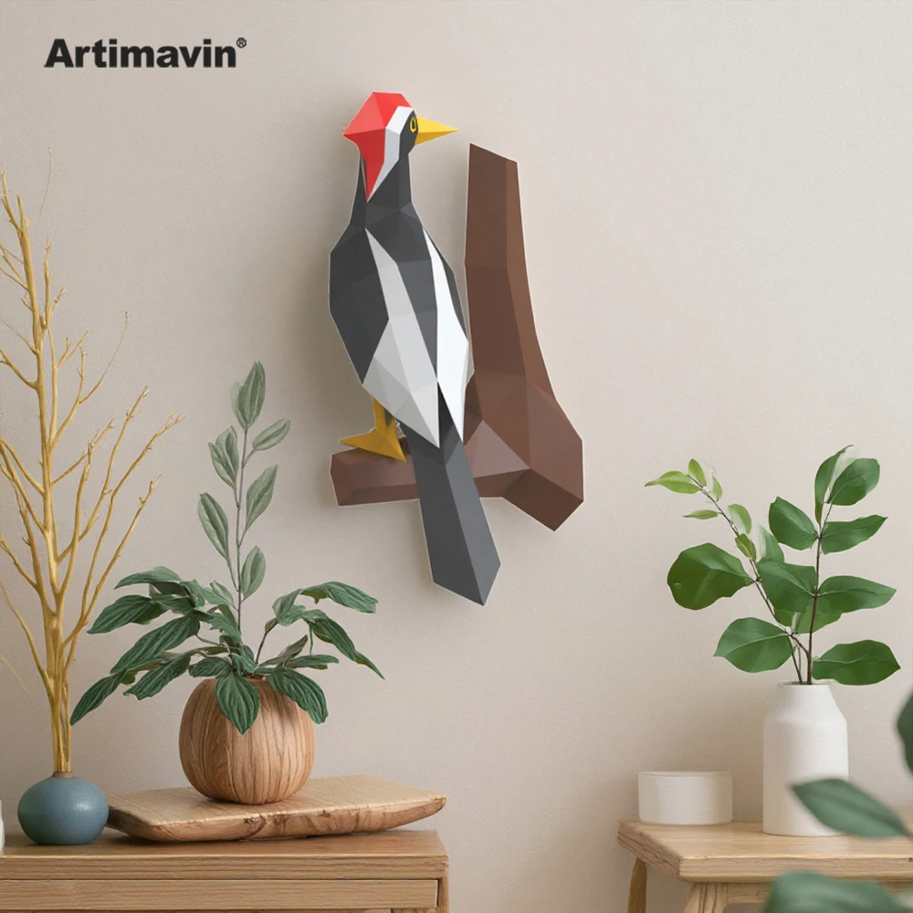 Woodpecker Indoor Wall Decoration Three-Dimensional Paper Art Wall Hanging Diy Leisure Creativity Decompression Origami