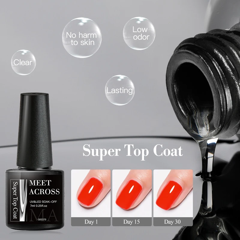 7ml Super Top Coat Gel Nail Polish Base Gel Matte Top Coat Semi-Permanent Varnish Soak Off Nail Art Functional gel nail polish gel nail varnish