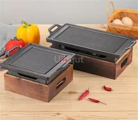 Smokeless Portable BBQ Grill Korean Japanese Barbecue Grill Charcoal BBQ Oven Alcohol Stove Household Non-stick korean bbq table 5