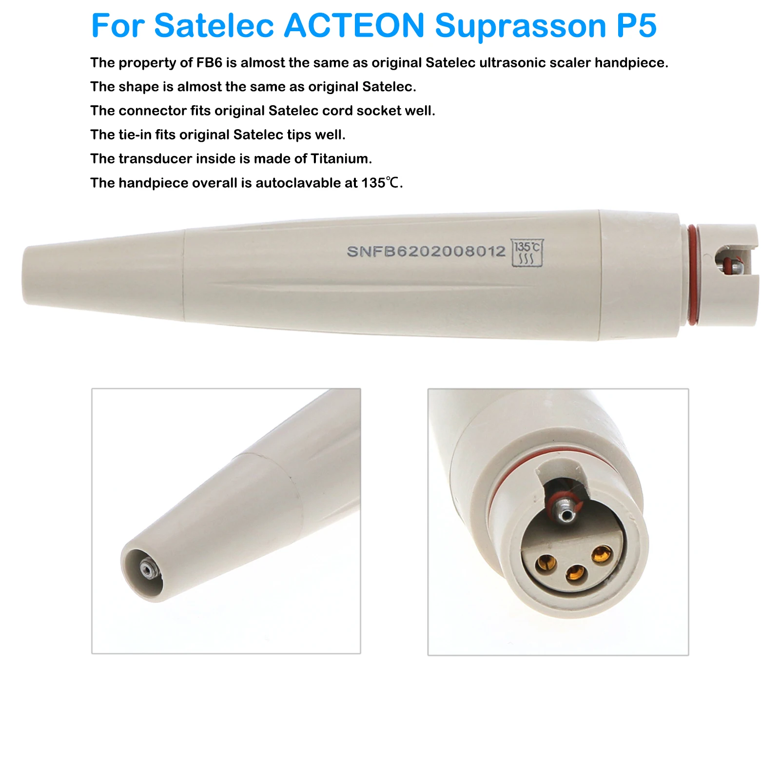 FB6/FB7 Dental Ultrasonic Scaler Handpiece handle Fit Suprasson P5 ACTEON Satelec 5