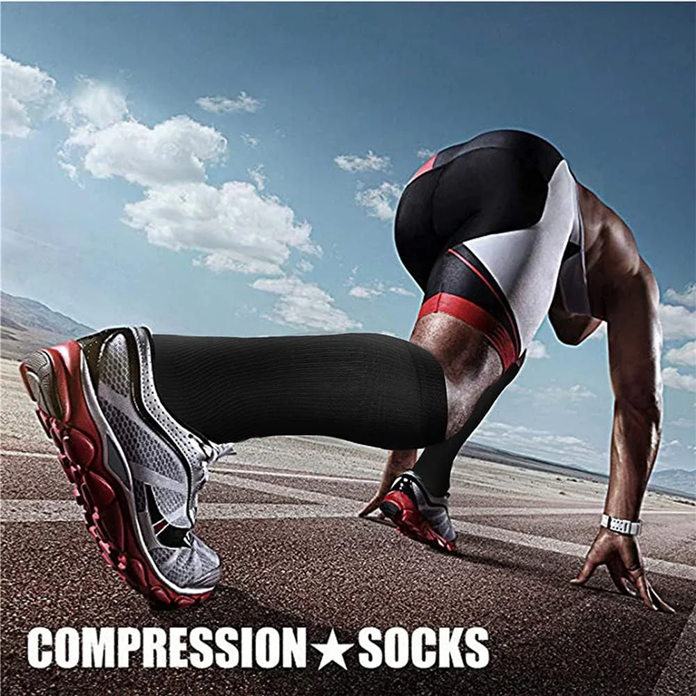 2 Pairs Compression Socks for Women Circulation15-20 mmHg is Best Support for Athletic Running Cycling Gym Travel Sports Workout