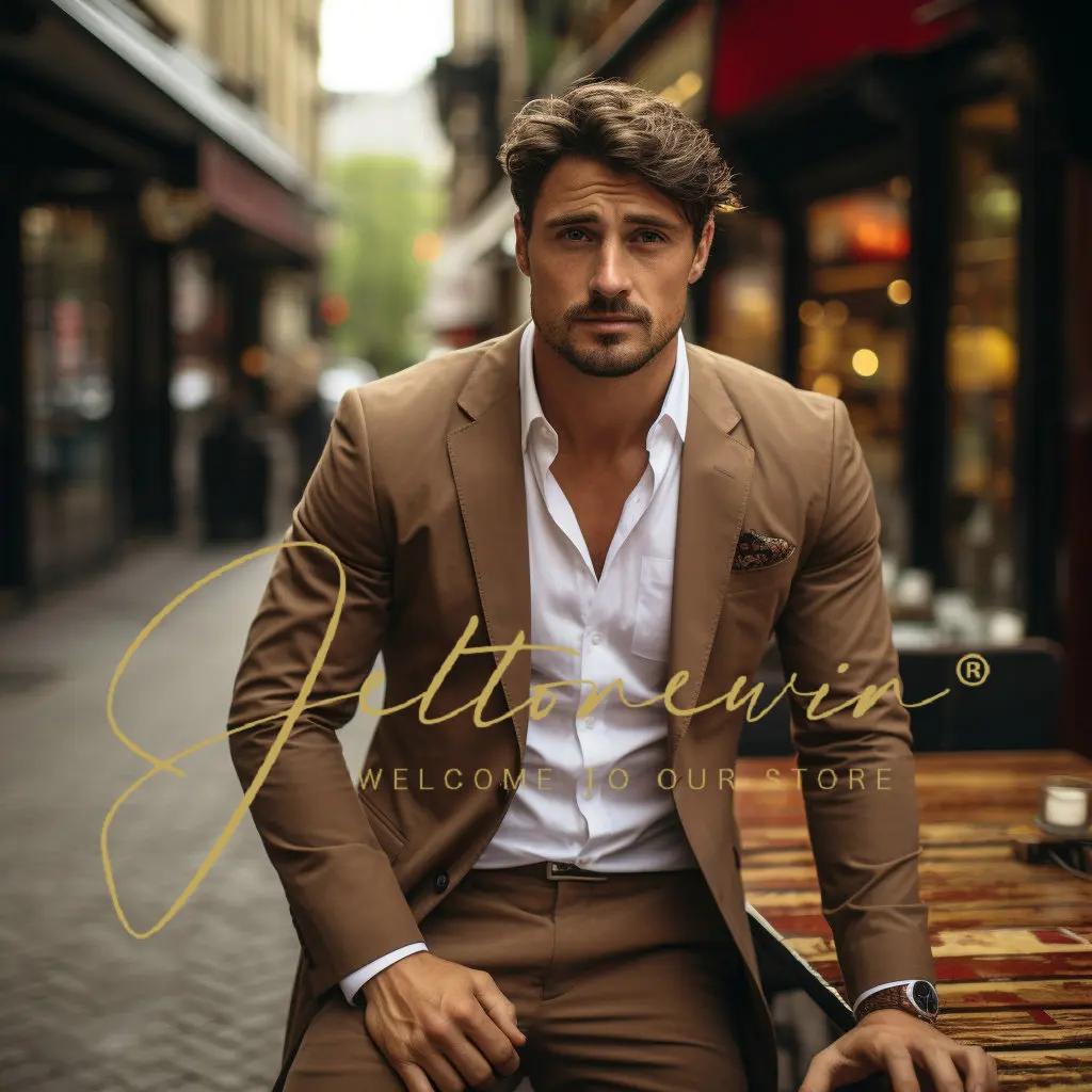 

2024 модные деловые костюмы для мужчин, свадебные костюмы, мужские облегающие смокинги для жениха, мужской костюм из 2 предметов (пальто + брюки)