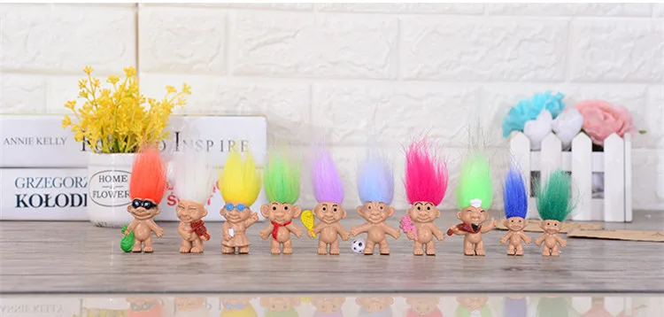 Lot de 8 figurines articulées pour enfant, poupées à cheveux colorés, modèles diable, jouets, cadeau