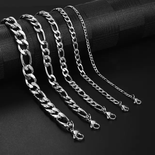 Simple Men 3-11mm Stainless Steel Curb Cuban Link Chain Necklace For Women Unisex Wrist Jewelry Gifts Vintage Solid Metal Collar