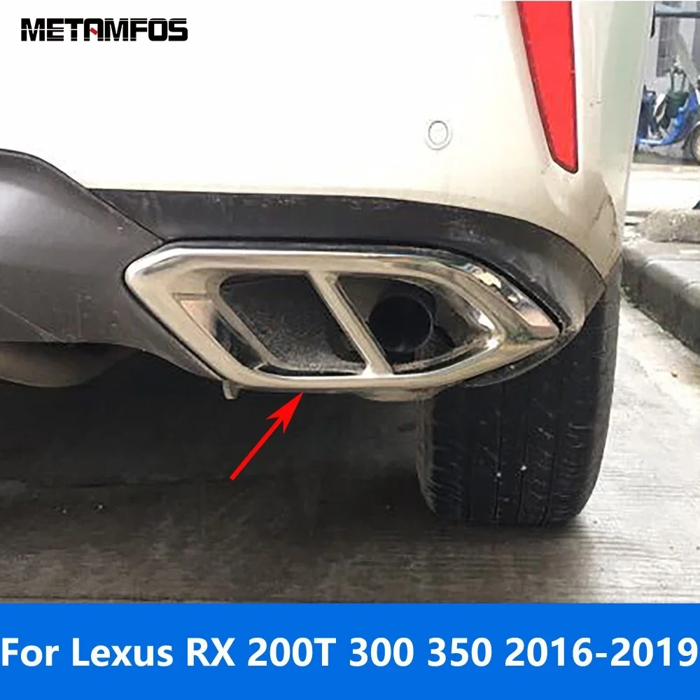

Car Accessories For Lexus RX 200T 300 350 2016 2017 2018 2019 Exterior Muffler Frame Exhaust End Tail Pipe Silencer Cover Trim