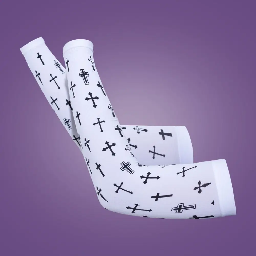 남녀공용 자외선 차단 손가락 없는 팔 커버, 아이스 실크, 긴 소매, 뜨거운 햇빛 화상 방지, 여름 