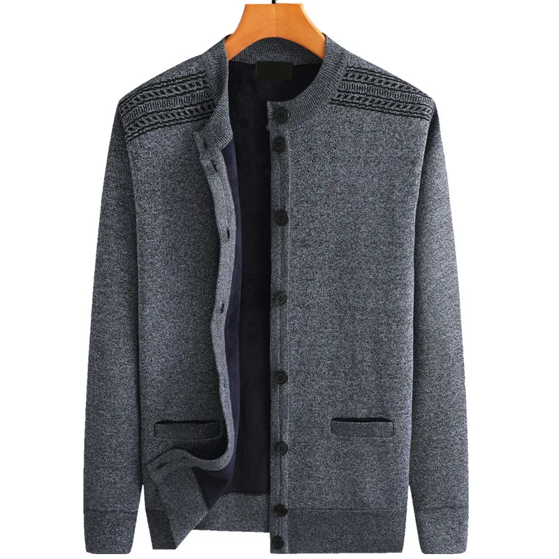 

New Cardigan Men Autumn Winter Thick V Neck Knitted Sweater Coats Causal Warm Fashion s Clothing L-3Xl