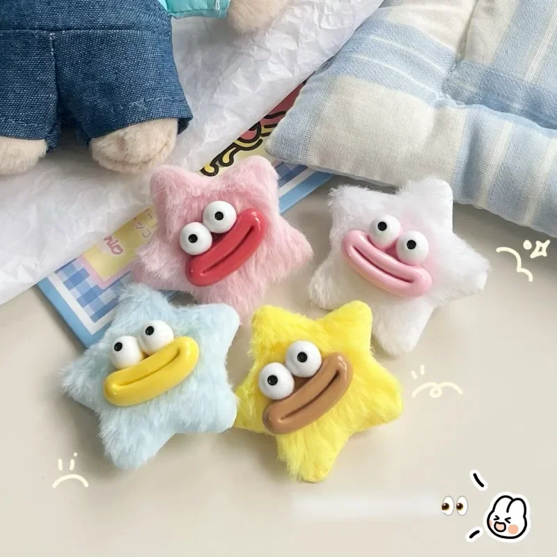 

2Pcs Korean Style Funny Sausage Mouth Plush Hair Clip for Girl Cute Star Hair Clip Bang Hairpin Student Headwear Daily Decor