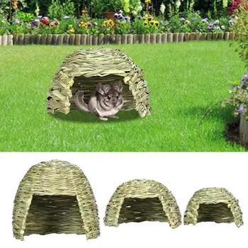 Casetta in Erba per Criceti, Nascondiglio per Piccoli Animali, Decorazione per Gabbie di Furetti, Accessori per Animali Domestici