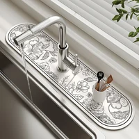 Super Absorbent Sink Faucet Mat Kitchen Diatom Mud Drain Pad Table Mat Toilet Pad Non-slip Anti-mildew Mat Countertop Dining 6