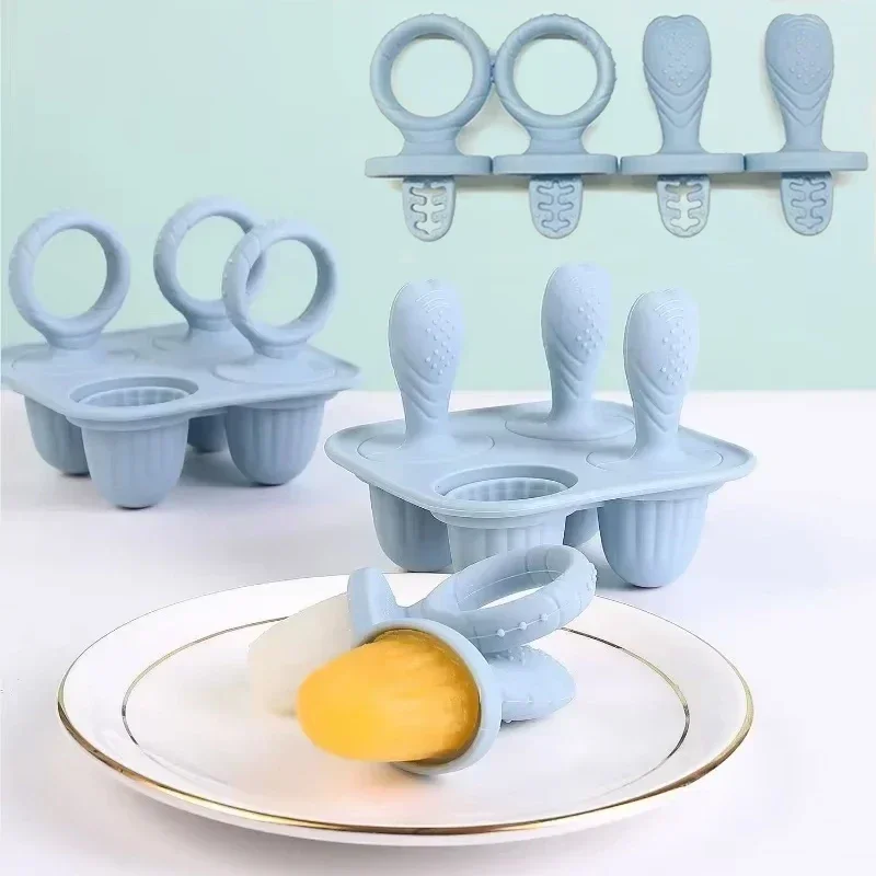 5PCS Baby Fruit and Vegetable Teether BPA Free Silicone Hand Ring Food Supplement Squeezing Rabbit Shape Bite Feeding Tableware fruit food feeder baby mess squeezer