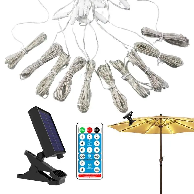 

Outdoor Umbrella Solar Lights Solar Umbrella String Light Waterproof Timed Remote Control Cordless Parasol String Lights