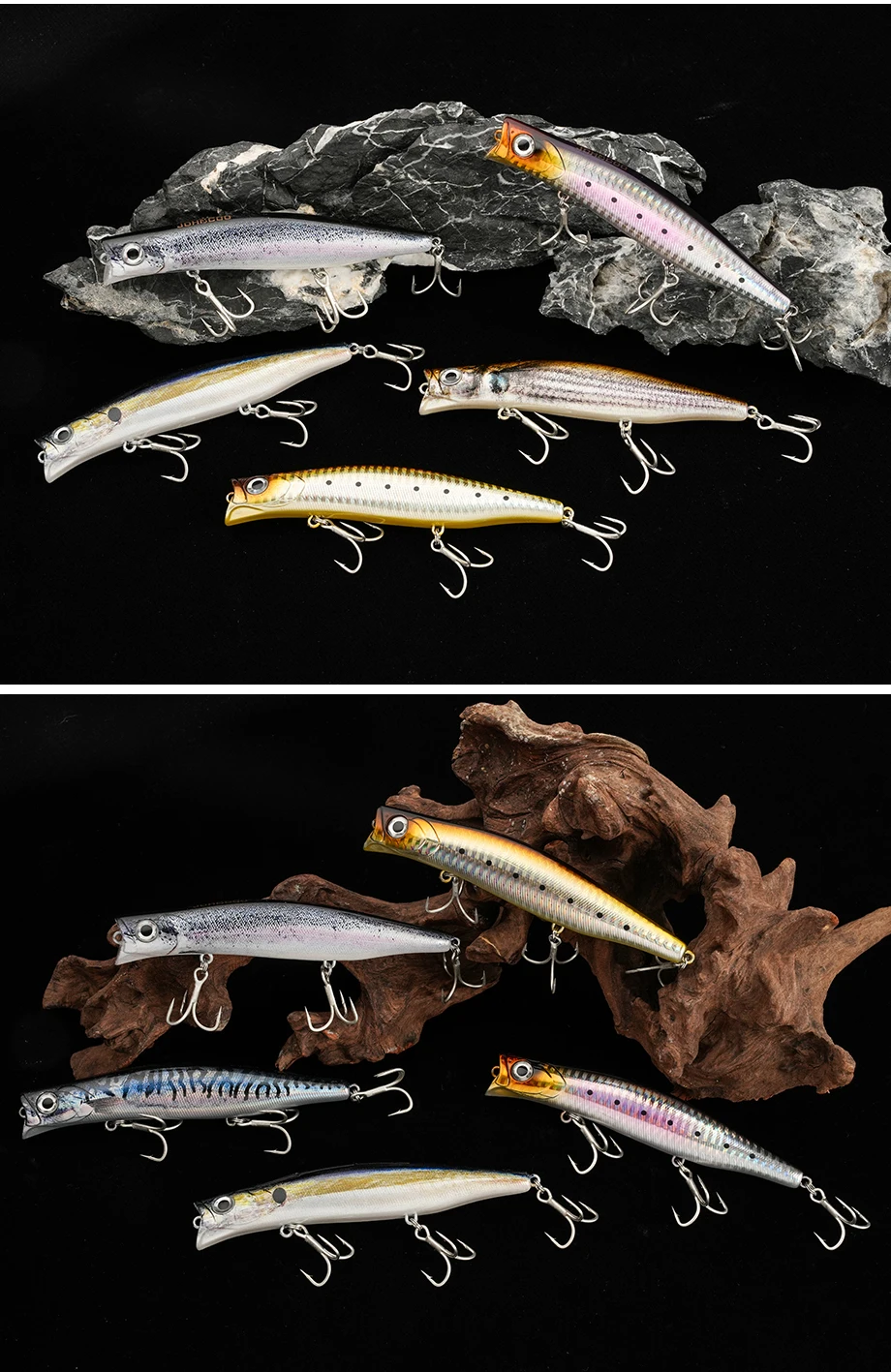 Schwimmende Minnow-Lippenloser 12 cm 24 g Angelköder, echter Fisch wie Wobbler, künstlicher harter Köder für Barsch-Hecht-Angelköder – Detail 11