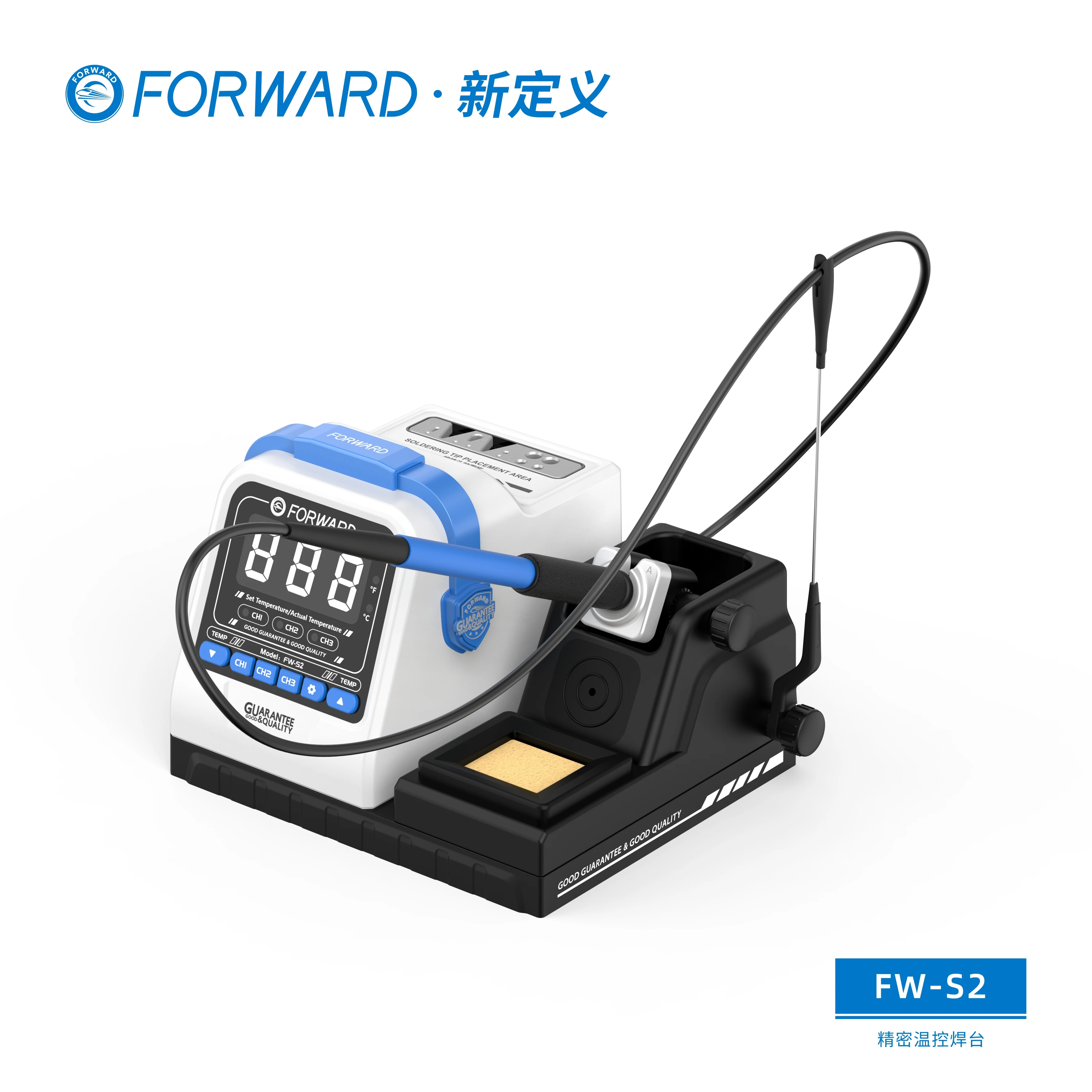 FORWARD FW-S2 납땜 스테이션 정밀 온도 조절 호환 가능 납땜 인두 팁 210/245 핸들 (휴대폰 수리 도구용)