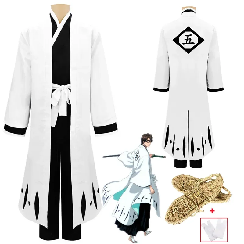 

Anime Bleach Aizen Sousuke Thousand Year Blood War Cosplay Costume 5th Division Captain Kimono Arrancar Uniform Halloween