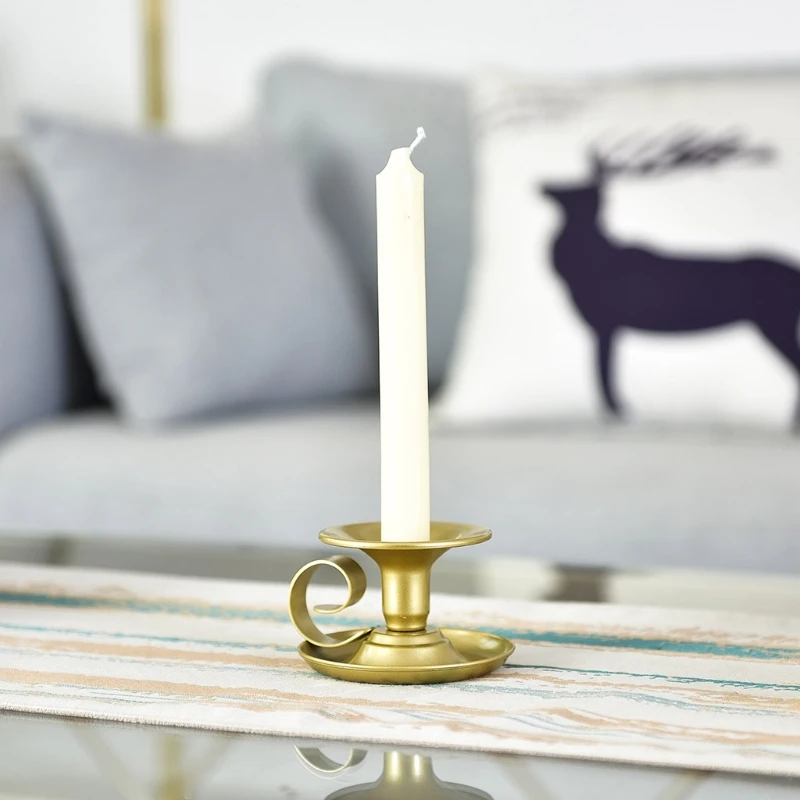 Iron Candlestick Stand European Style Candle Holder for Wedding Valentines Day Housewarming Gifts Party Dinning Decor 270F