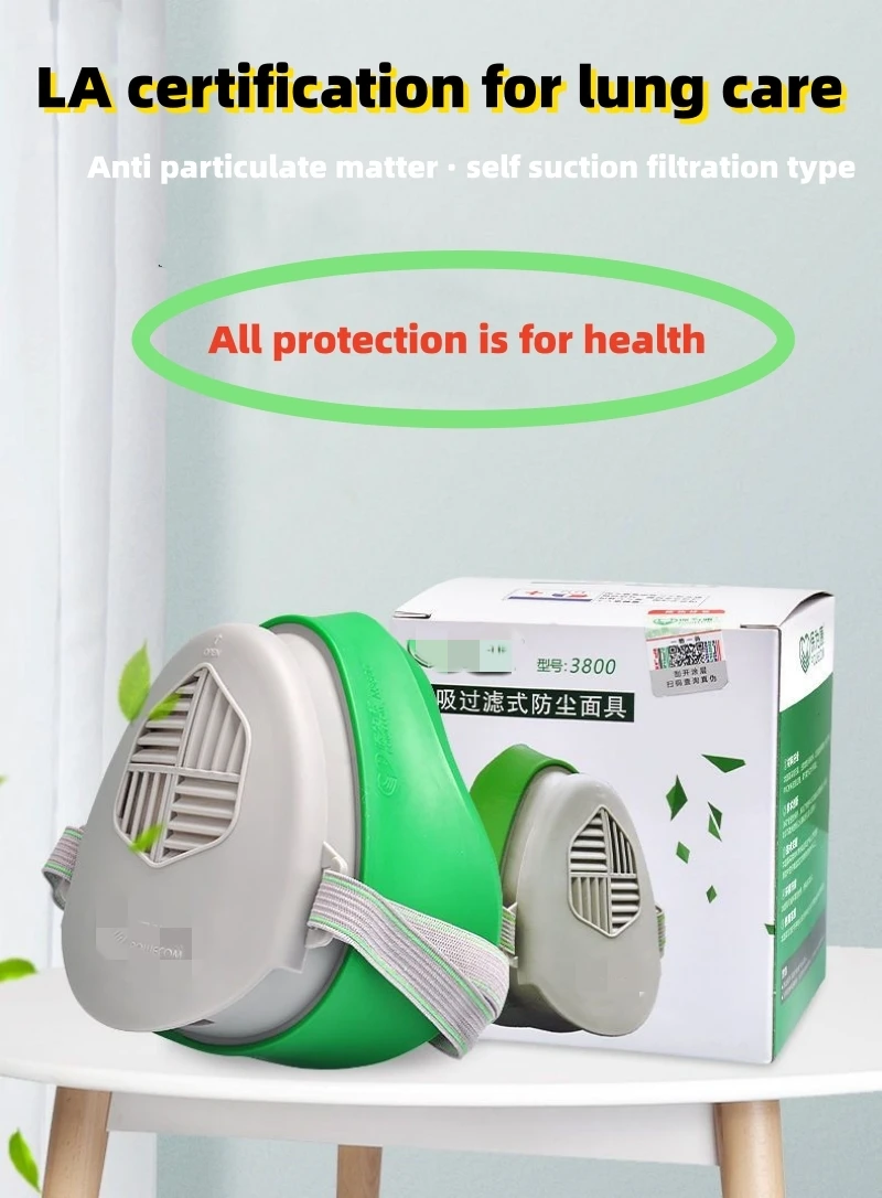 

N3800 Dust Mask/Industrial Dust Coal Mine Cleaning Cement Grinding Breathable Water Wash/Filter Cotton KN90