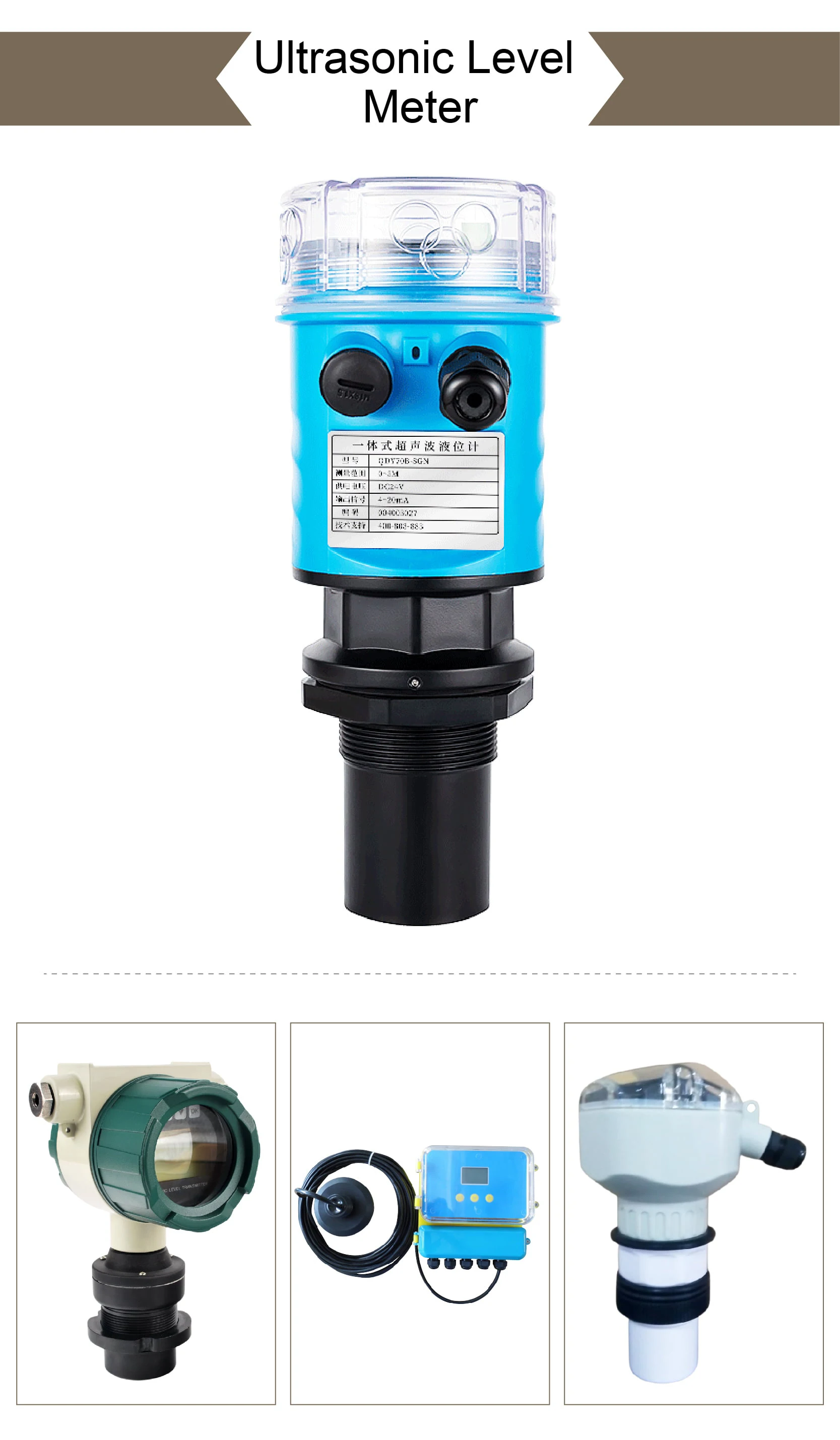 CKDP-200 Non-Contact Ultrasonic Level Sensor 4-20mA for Water Tank Reservoir Was