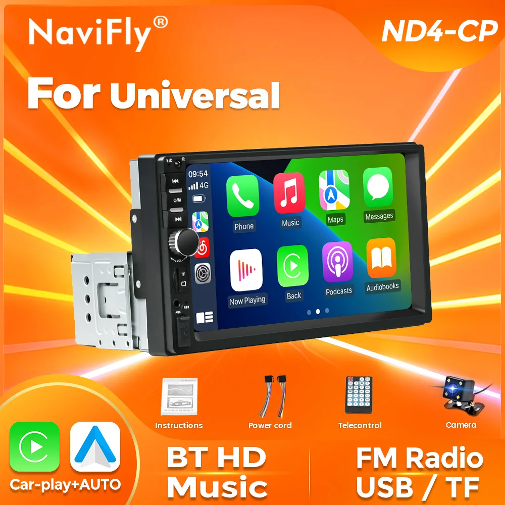 Navifly MP5 Player 7'' 1Din Universal Car Radio Audio BT Multimedia For Honda Civic CR-V Toyota RAV4 Corolla Camry Prado VW KIA