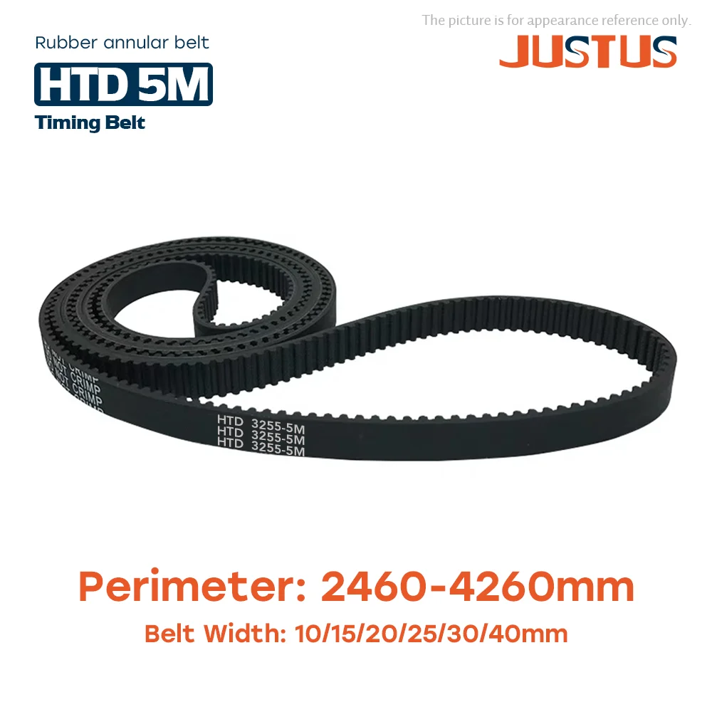 HTD 5M High-Quality Rubber Timing Belt Perimeter 2460/2730/2800/2980/3130/3255/3360/3400mm-4000/4260mm Width 10/15/20/15/30/40mm