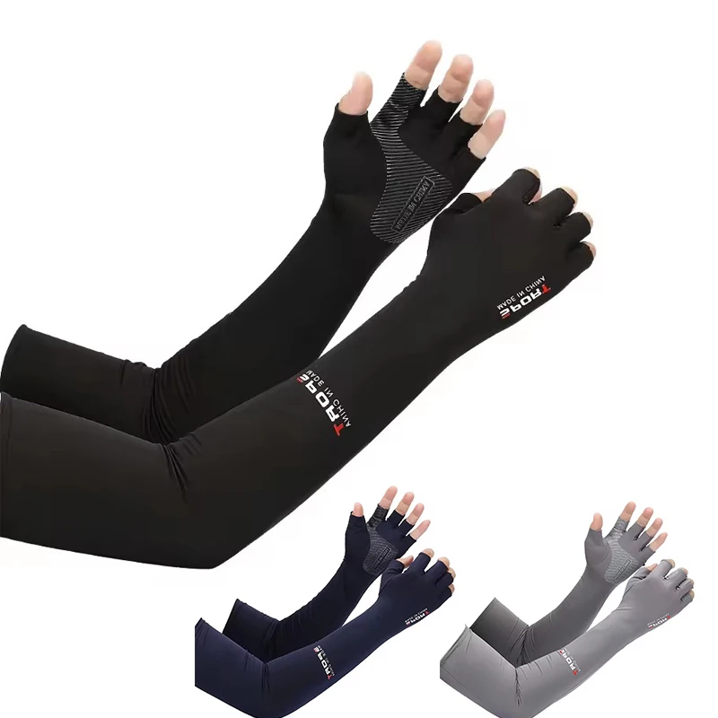 Summer Driving Sunscreen Ice Arm Sleeve Cooling Anti slip Outdoor Running Hiking