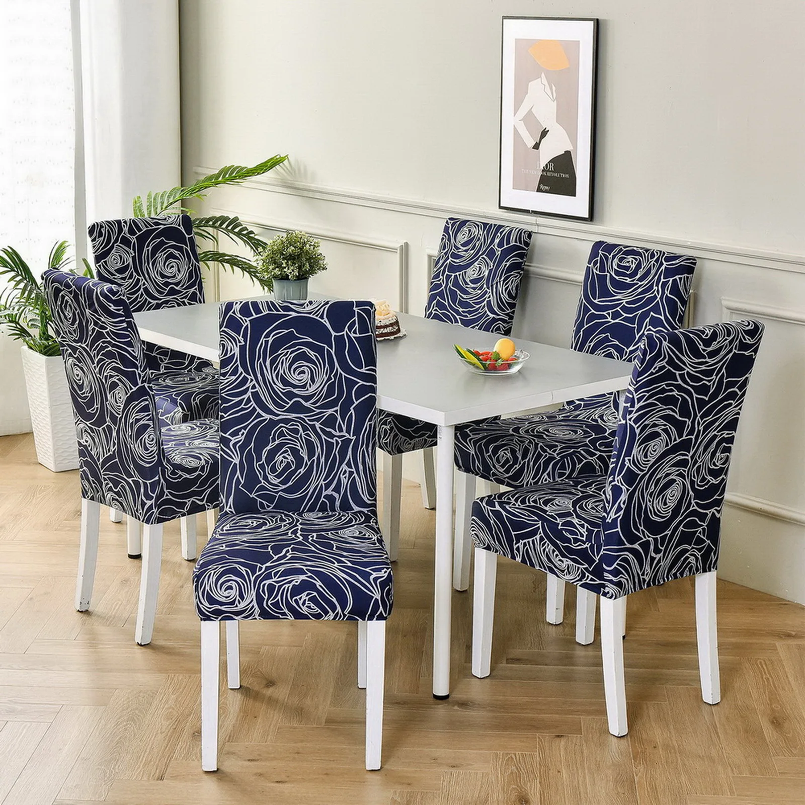 1pc Printed Elastic Stretch Chair Cover Spandex Dinning Room