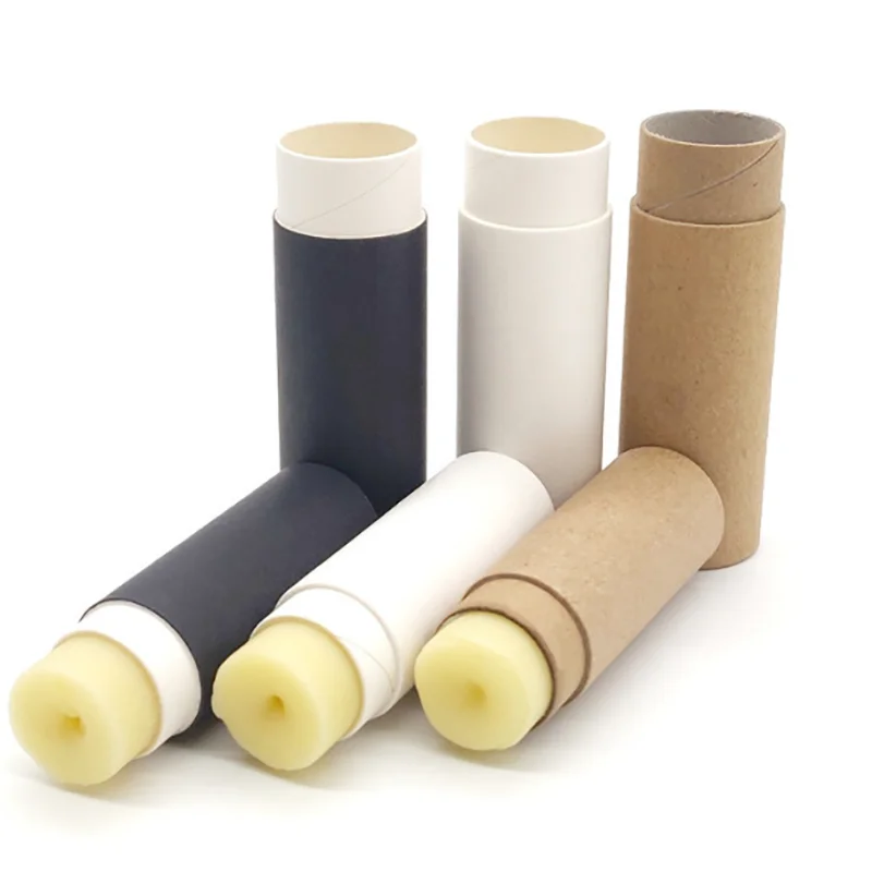 

Hot Sell Eco Friendly 0.4/0.6/2.1OZ Kraft Cardboard Lip Balm Container 100% Biodegradable Paper Cosmetic Push Up Empty Tubes