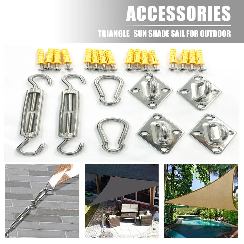 Shading sail accessories 4 304 stainless steel garden hardware kit rectangular