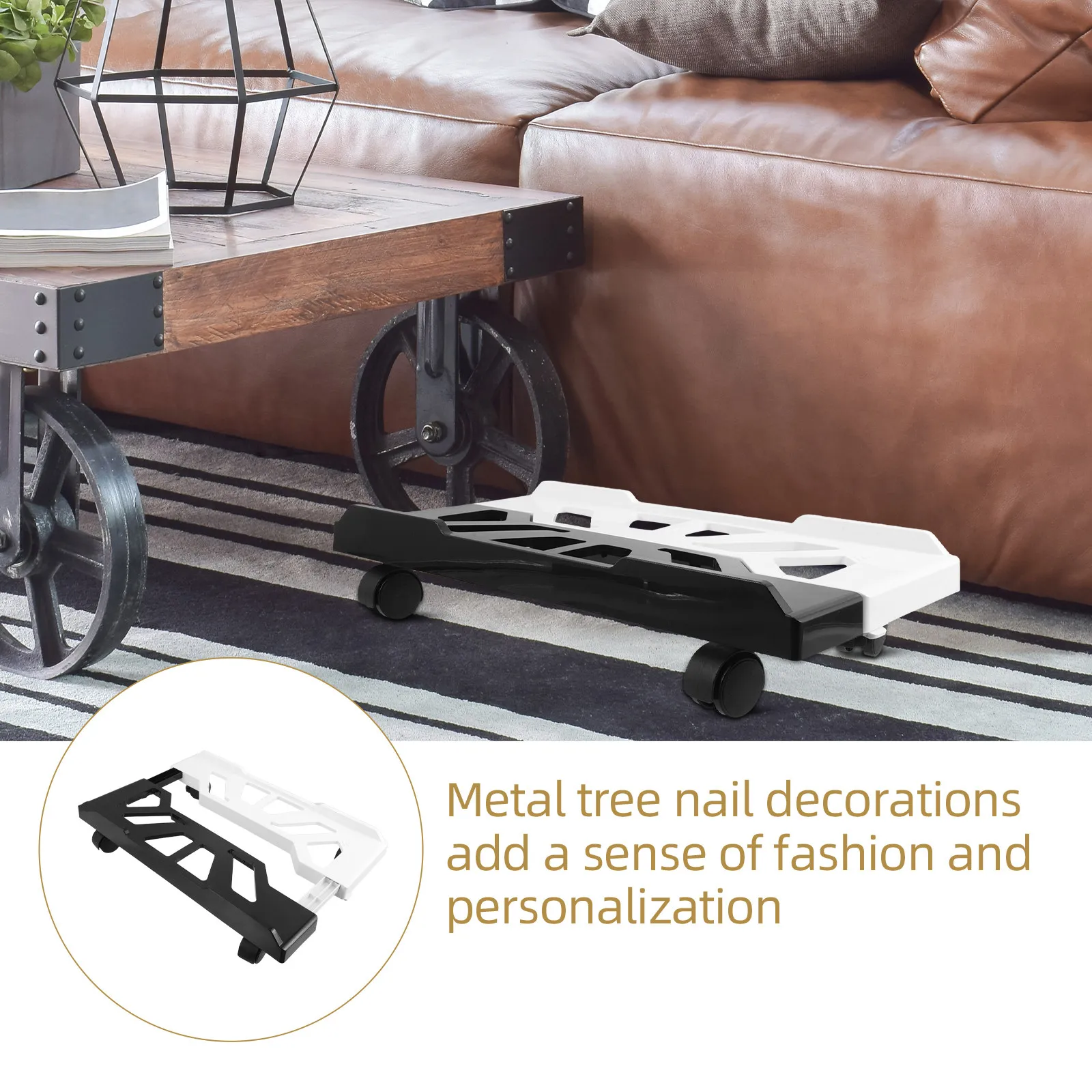 조절 가능한 이동식 컴퓨터 타워 스탠드, 롤링 캐스터, 확장 가능한 안정적인 PC 플로어 카트, 공간 절약형 게임용 사무실 CPU 홀더