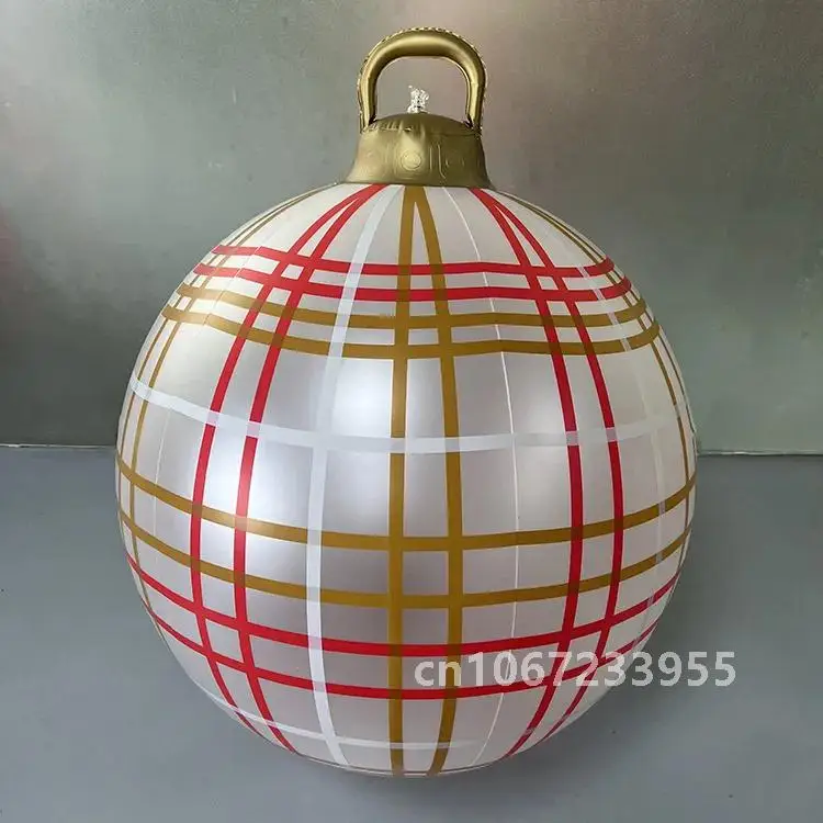 Bolas inflables de Navidad decoradas de 60 cm, bolas de Navidad, decoraciones para árboles de Navidad al aire libre, adornos inflables de ambiente, juguetes