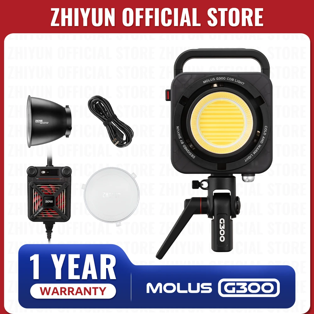 ZHIYUN Official MOLUS G300 300W COB LED Light Overclockable to 