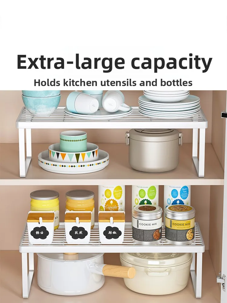 Kitchen Storage Ra Countertop Bowl Plate Pot Utensil Organizer Cabinet Inner Multi-layer elf Seasoning Tabletop Storage