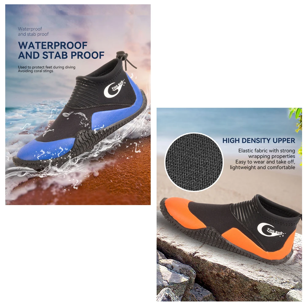 Men's Women's Beach Shoes Thick Soft Sole Low Top Anti-skid Diving Fishing Surfing Running Snorkeling Water Shoes Rain