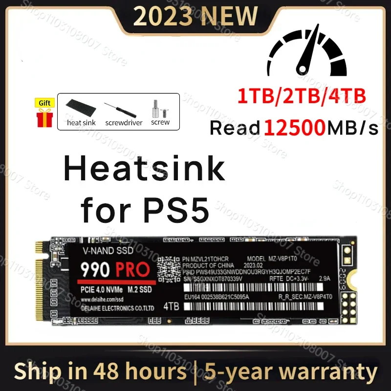 

4TB 2TB 1TB Ssd Nvme M2 with Heatsink SSD M.2 NVMe Ssd Sata PCIe 4.0 2280 SSD for PS5 Playstation 5 Laptop Gaming Computer