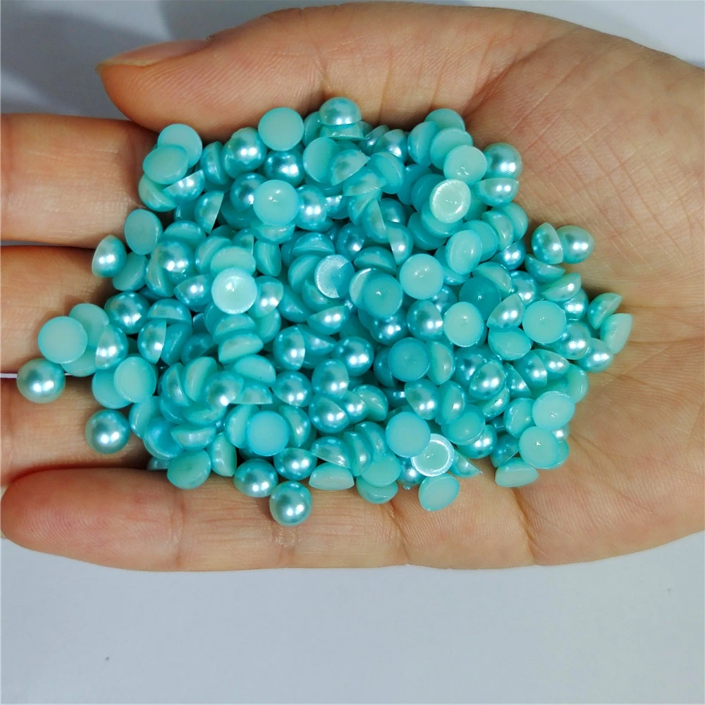 Assorted Sizes Multicolor ABS Half Round Plastic Pearl Flat Back Rhinestones for Nail Art and Jewelry Crafting