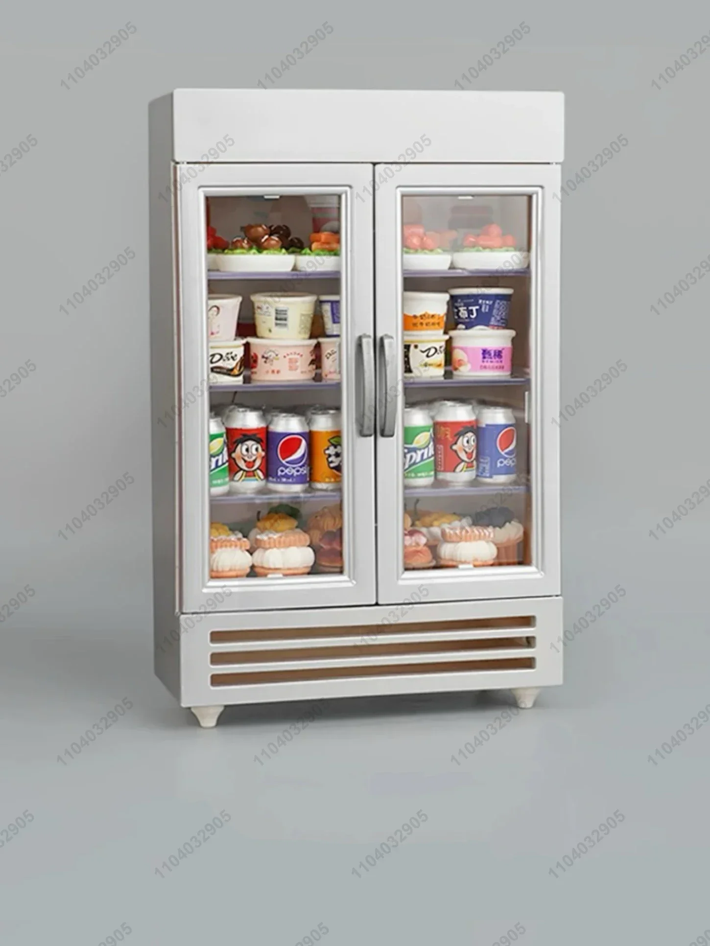 Miniature Shop Furniture Freezer Fridge Cool Drink Food Items Shelf  Mini Handcraft Toy Dollhouse Simulation Scenario Display 5