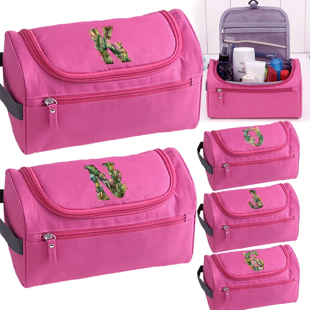 

New Jungle Tiger Letter Printing Pattern Multi Functional Women Makeup Bag Daily Necessities Storage Handbag Travel Storage Bag