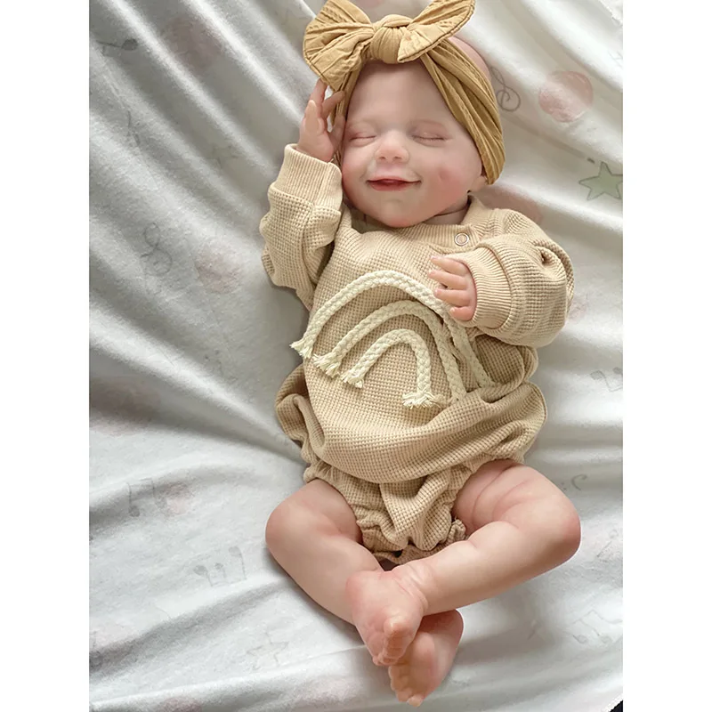 여아용 3D 피부 보이는 정맥 완제품 인형, 4 월 전체 비닐, 19 인치, 48cm