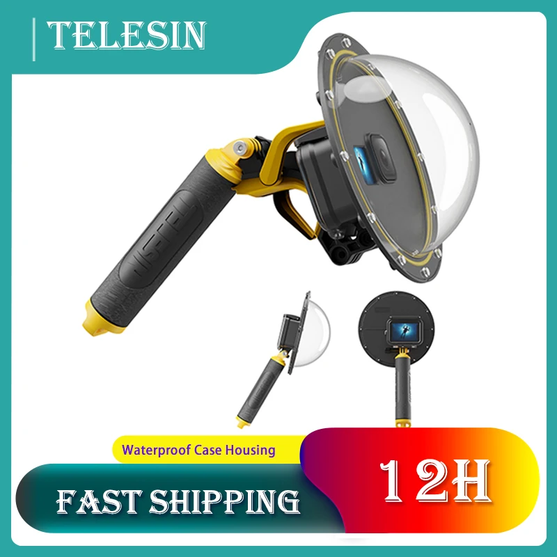 Caisson Sous-marin TELESIN Pour GoPro Hero 7/6/5 – Dôme Port – étui De Plongée – Neuf