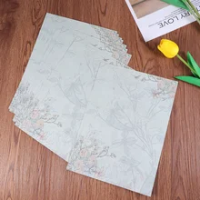 

50pcs European Style Paper Retro Writing Paper Vintage Letter Paper Romantic Stationery (Blue Rose)