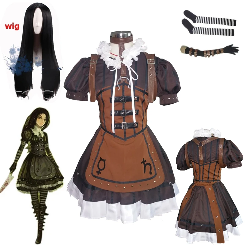 New Alice Madness Returns Costume Cosplay Alice Steam Dress Outfit Costumi Da Festa Di Halloween Per Le Donne Spedizione Gratuita