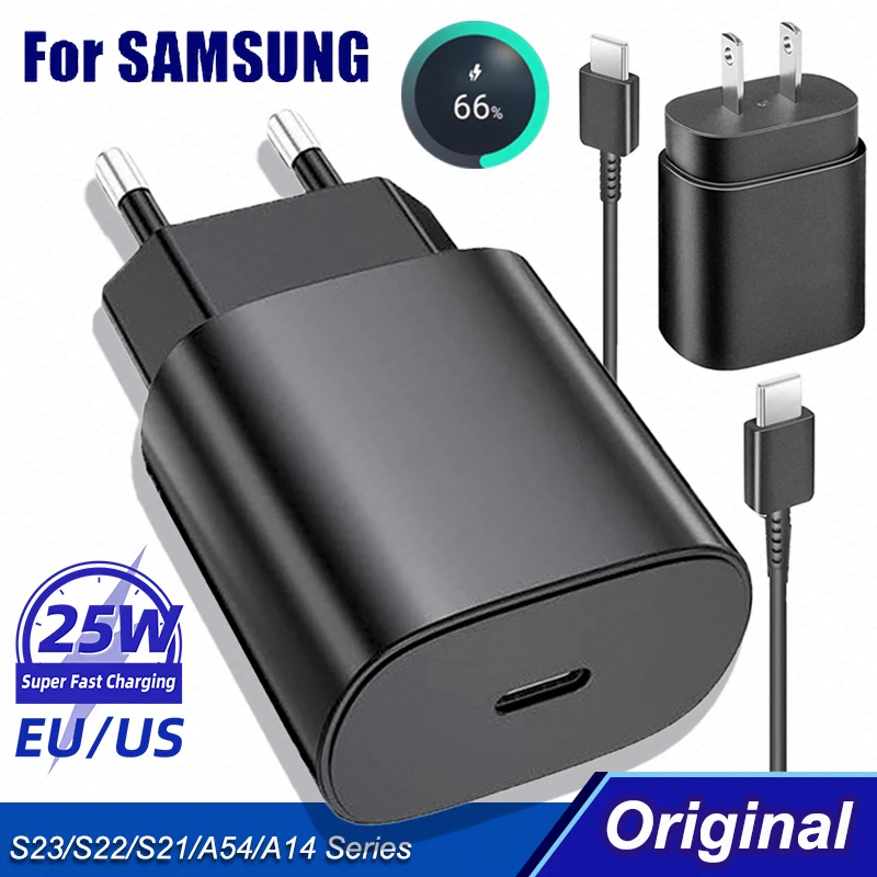 Chargeur Ultra USB Type C pour Samsung, 25W, câble de charge super rapide,  adaptateur mural, Samsung Galaxy A54, A14, A52s, A34, Note 20, S23, S22 -  AliExpress