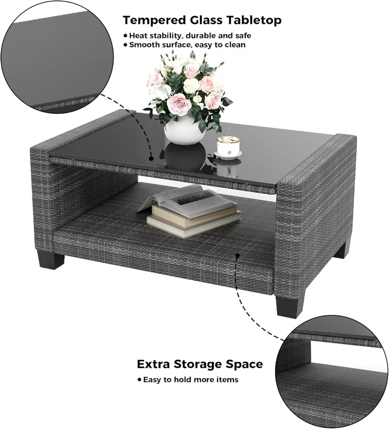 8-Piece Rattan Outdoor Patio Set 5